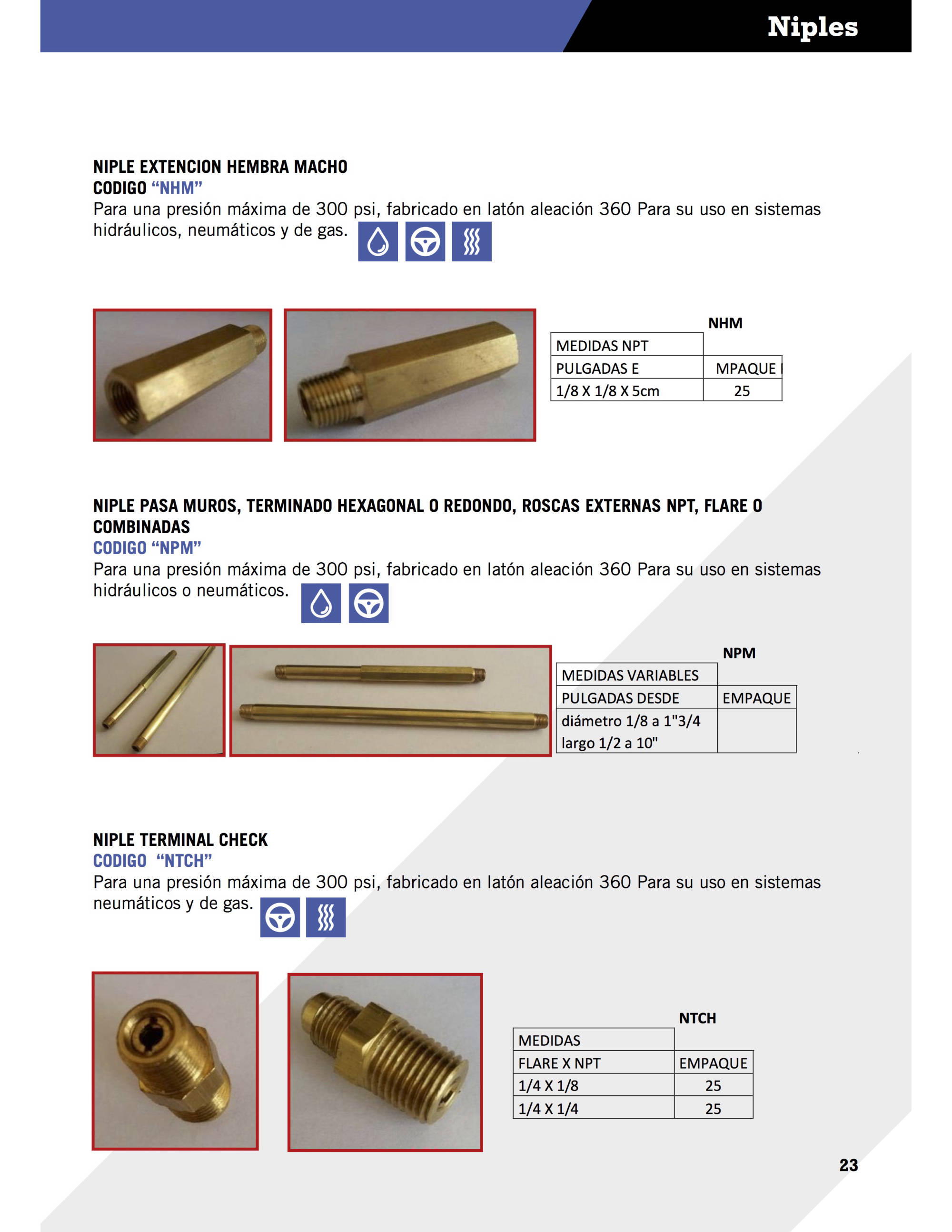 Espigas de conexión